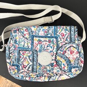 Kipling Floral Paisley Patchwork Crossbody - Blue, Pink, Yellow, Green